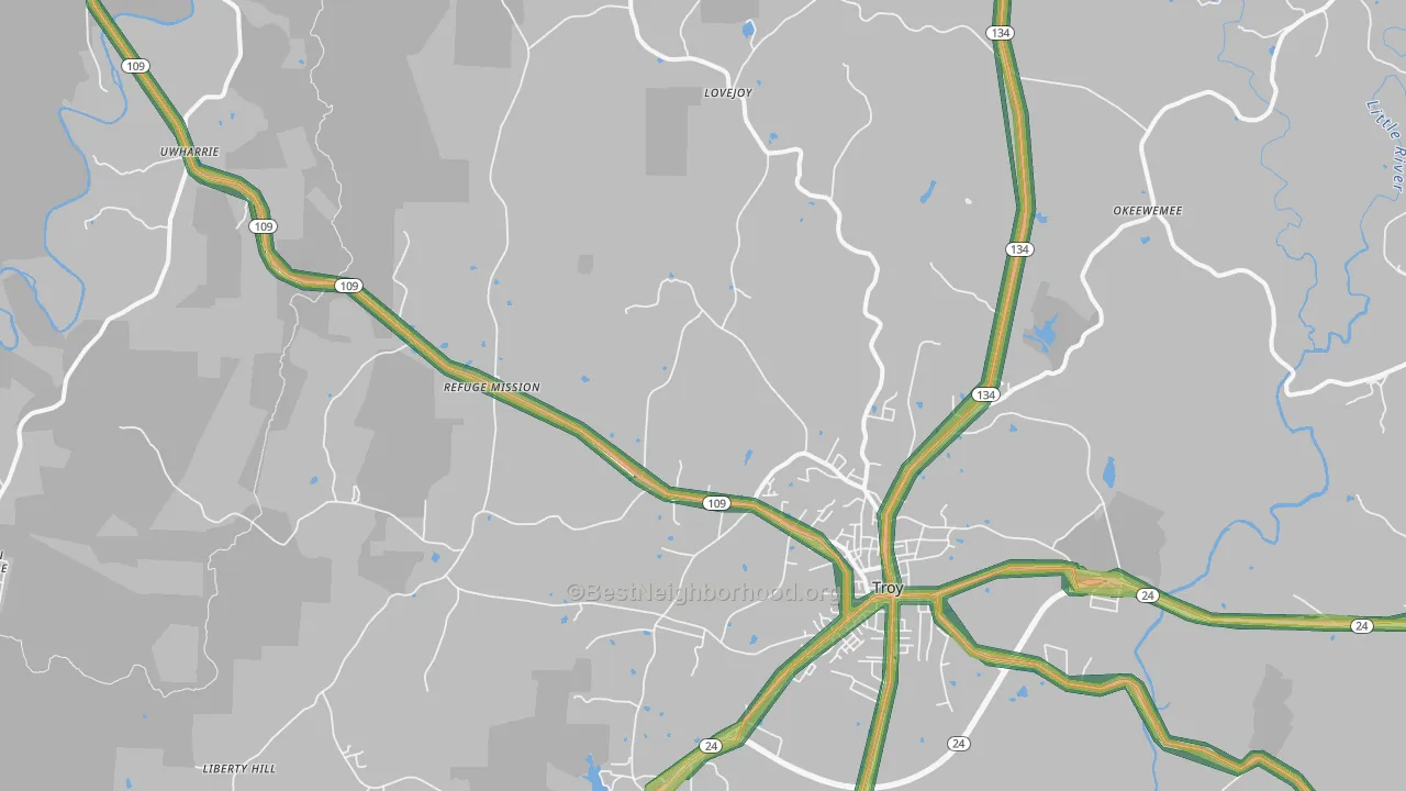 27371, NC Map of Noise Levels in 27371