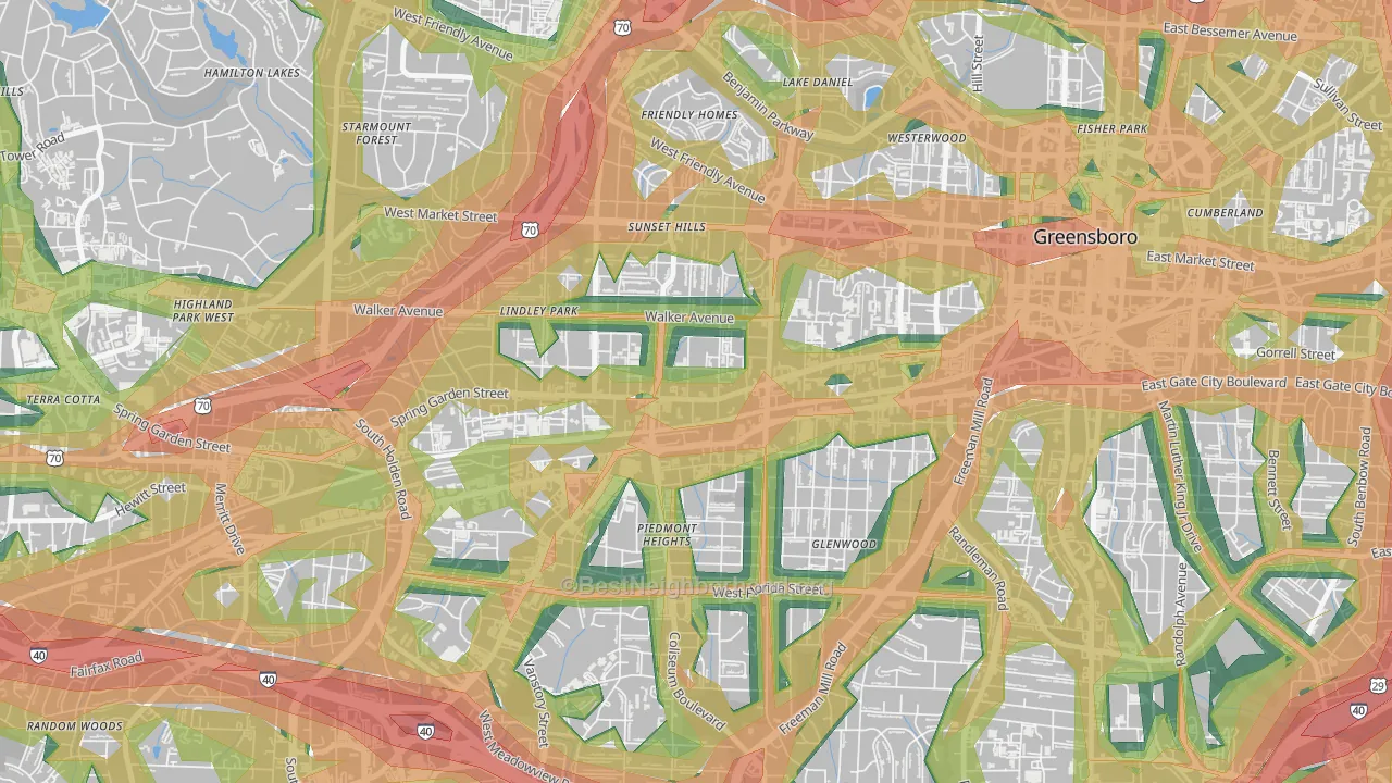 27403, NC Map of Noise Levels in 27403