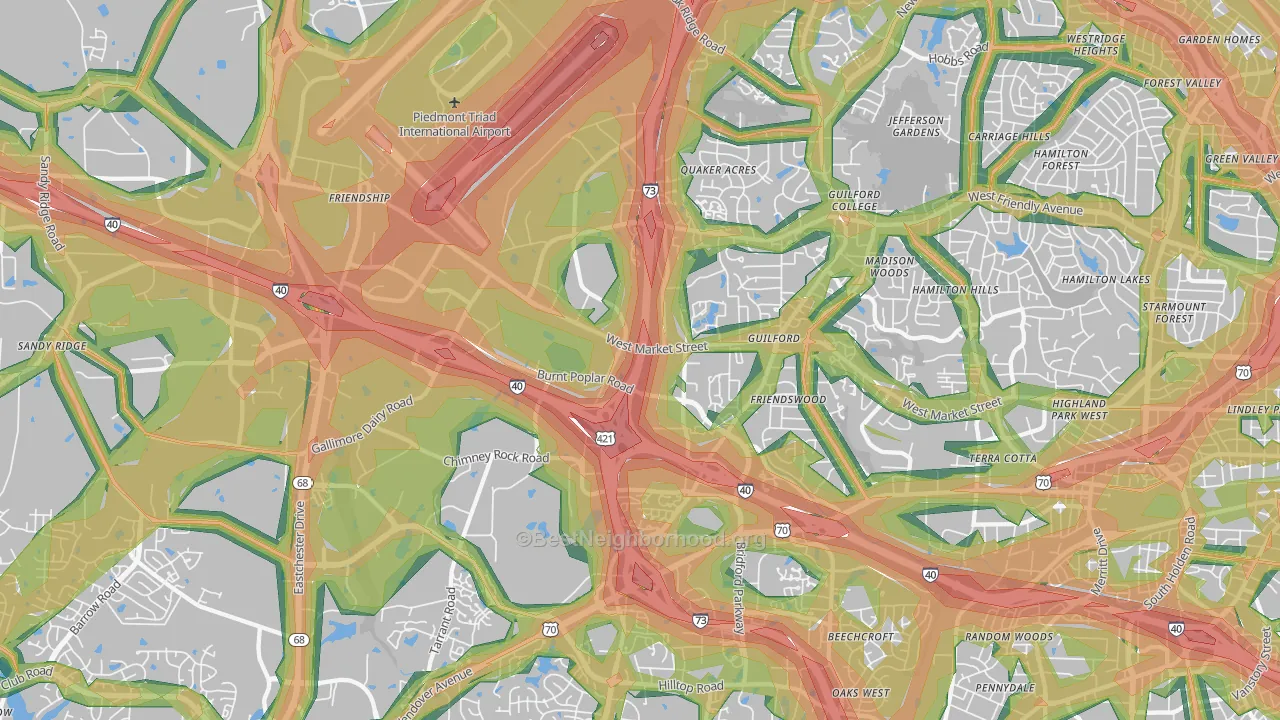 27409, NC Map of Noise Levels in 27409