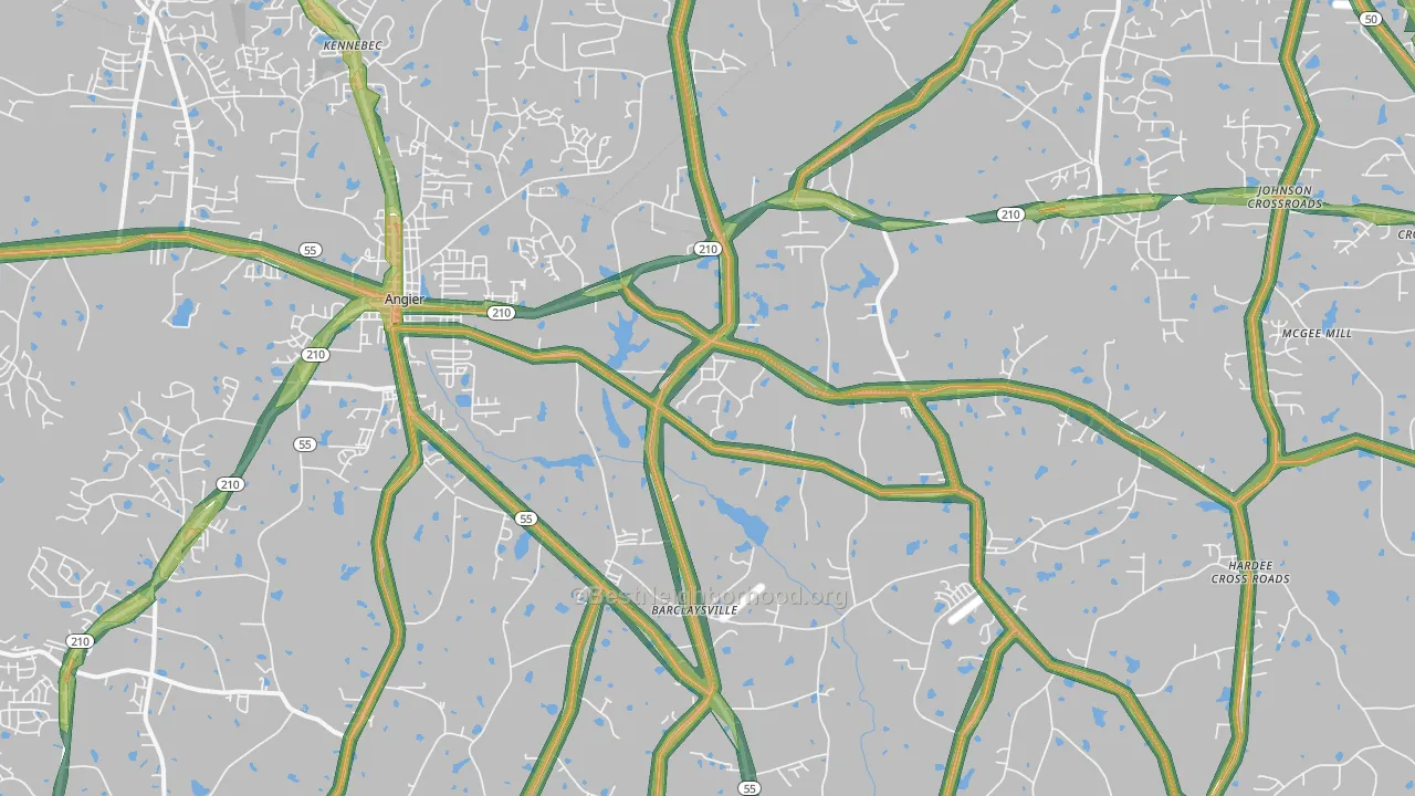 27501, NC Map of Noise Levels in 27501