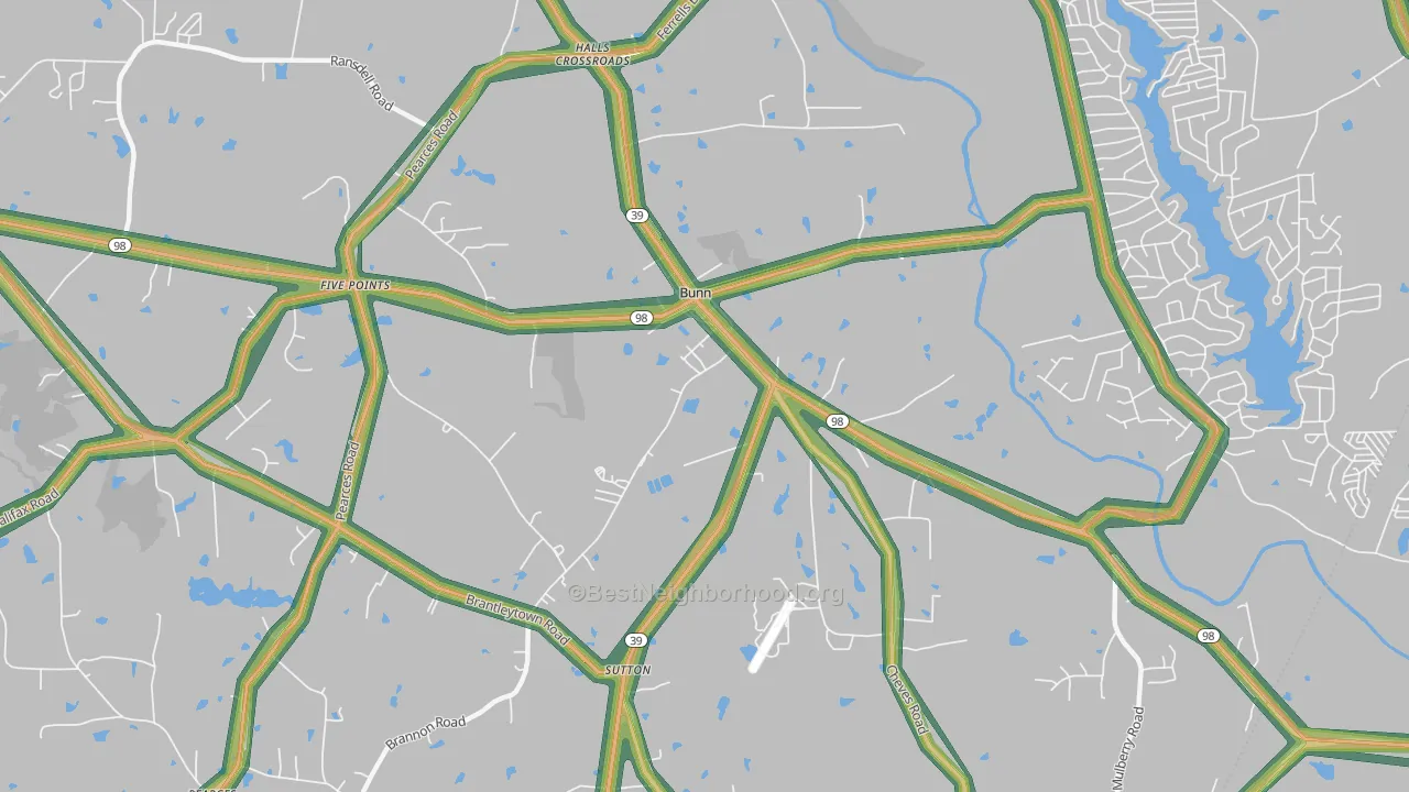 27508, NC Map of Noise Levels in 27508
