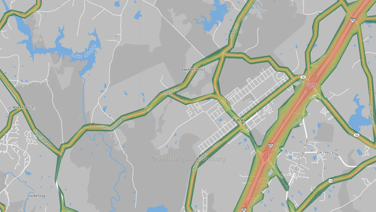 27509, NC Map of Noise Levels in 27509