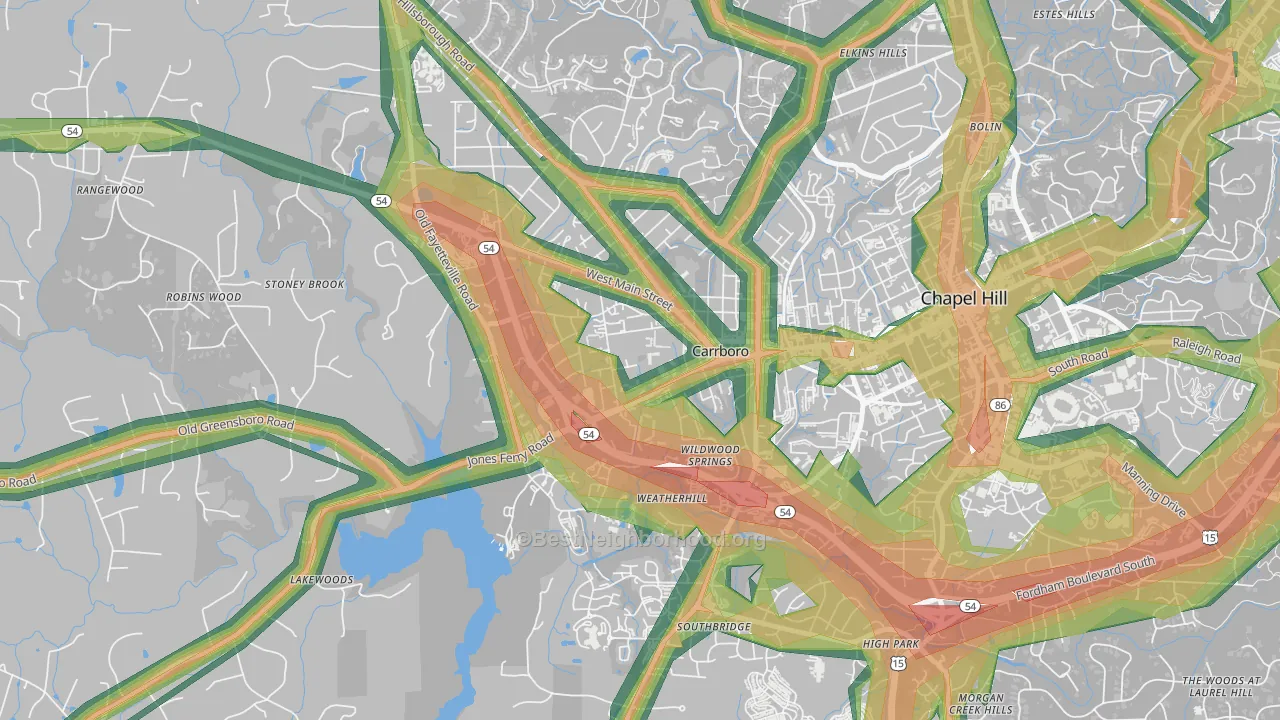 27510, NC Map of Noise Levels in 27510