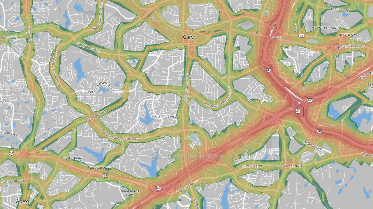27511, NC Map of Noise Levels in 27511