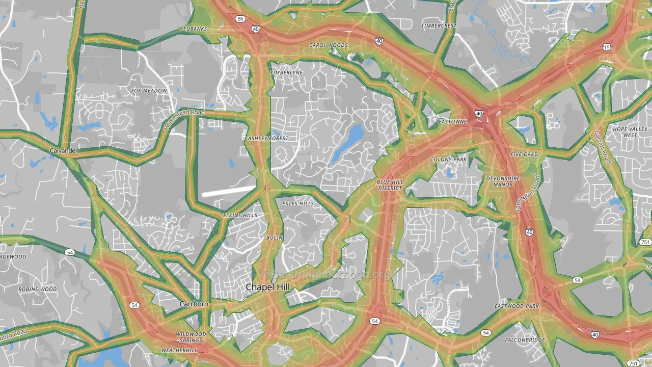 27514, NC Map of Noise Levels in 27514
