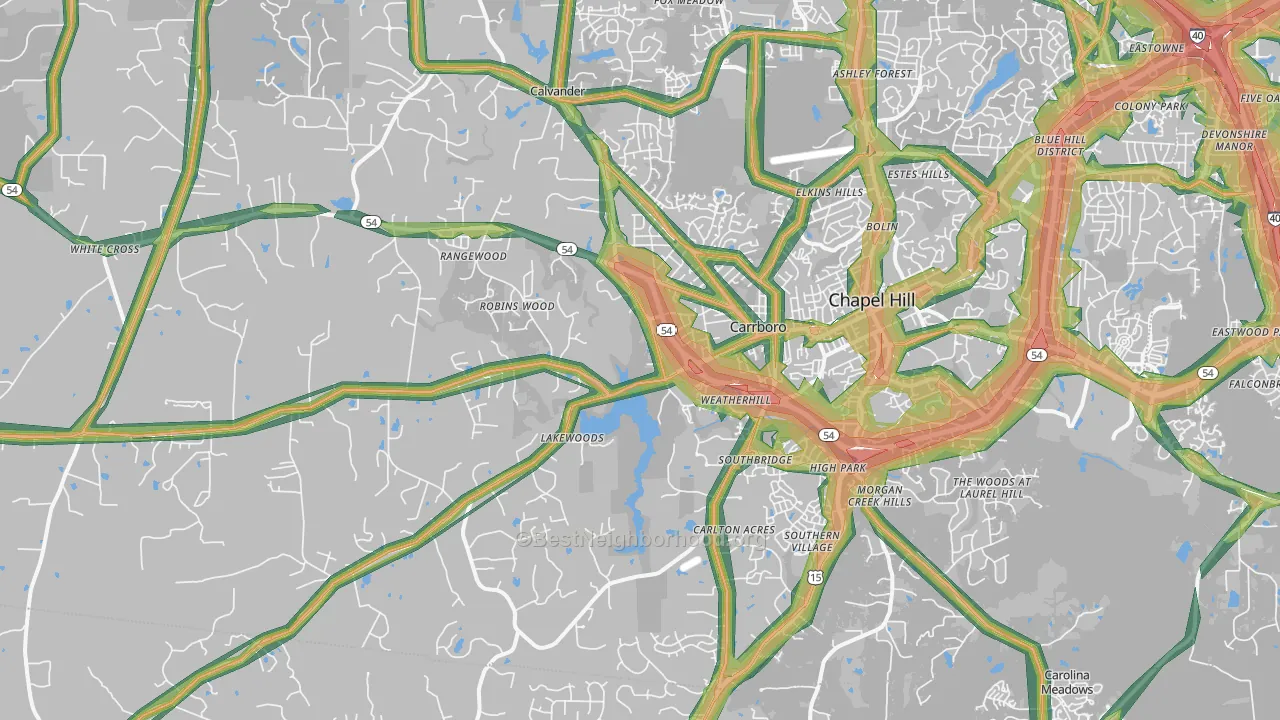 27516, NC Map of Noise Levels in 27516
