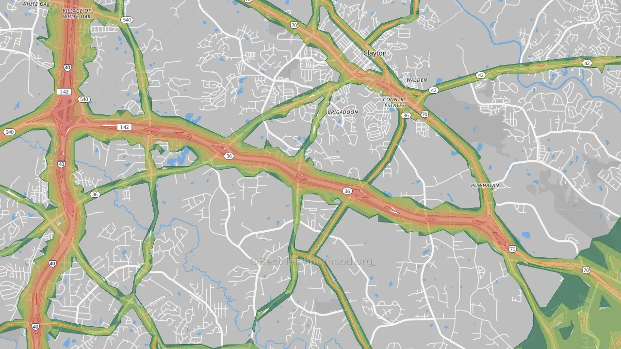 27520, NC Map of Noise Levels in 27520