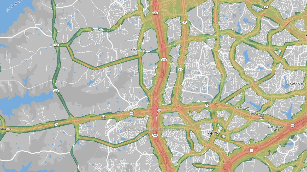 27523, NC Map of Noise Levels in 27523