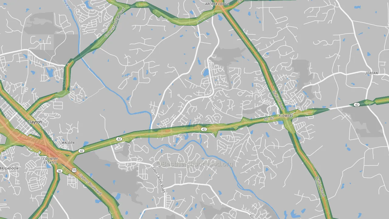 27527, NC Map of Noise Levels in 27527
