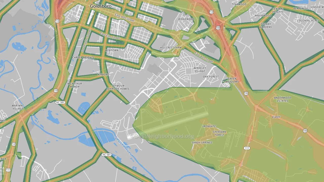 27531, NC Map of Noise Levels in 27531