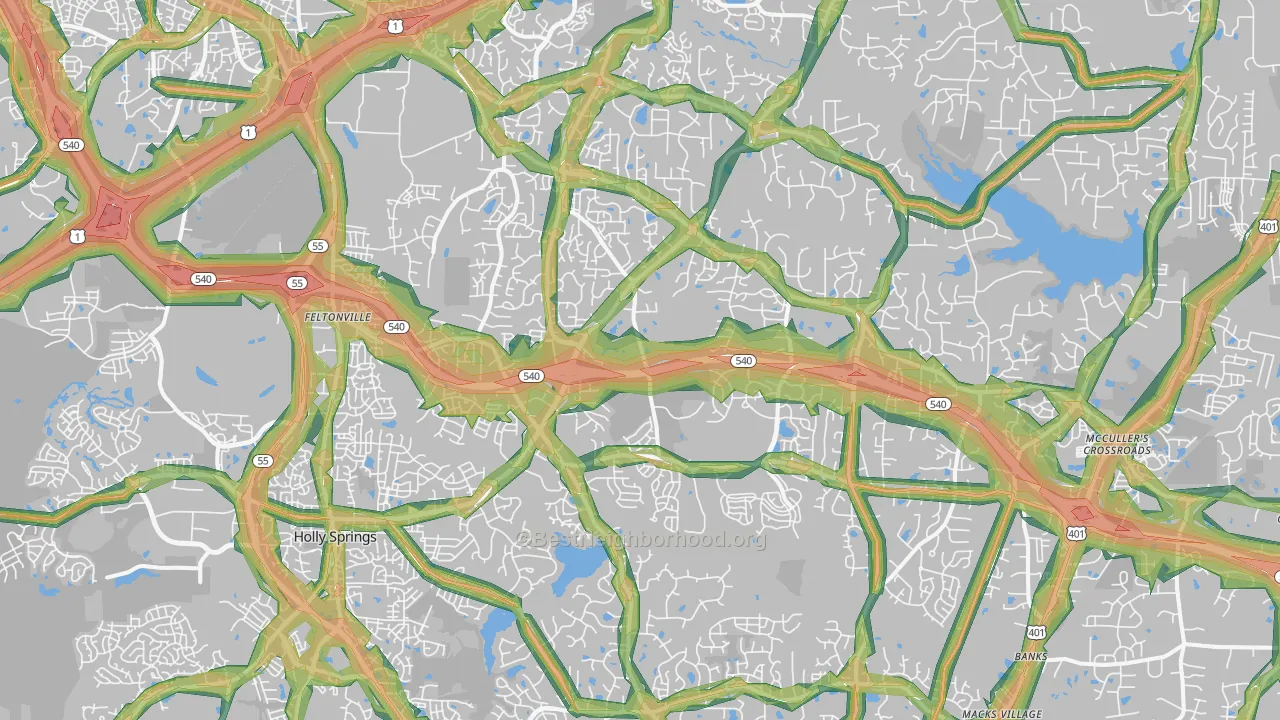 27539, NC Map of Noise Levels in 27539