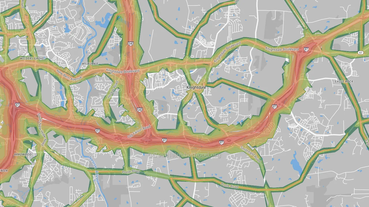 27545, NC Map of Noise Levels in 27545