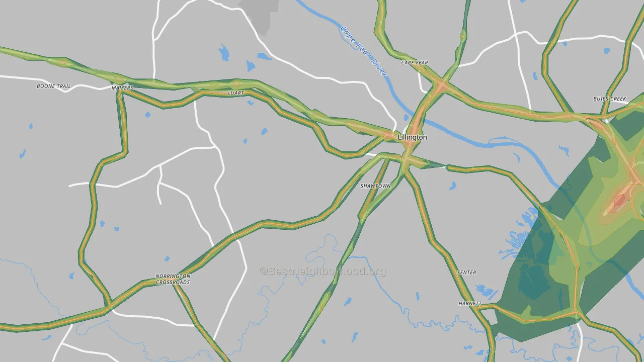 27546, NC Map of Noise Levels in 27546