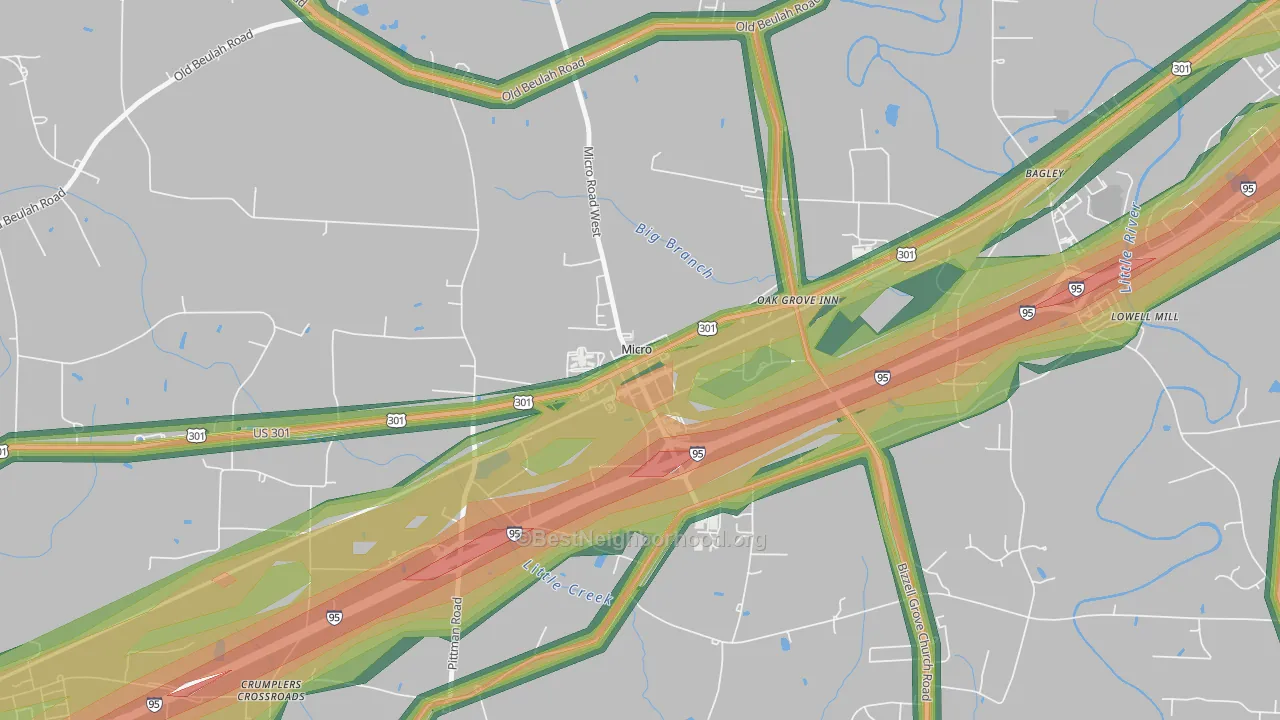 27555, NC Map of Noise Levels in 27555