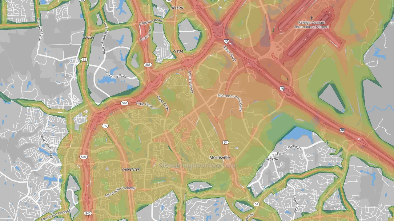 27560, NC Map of Noise Levels in 27560