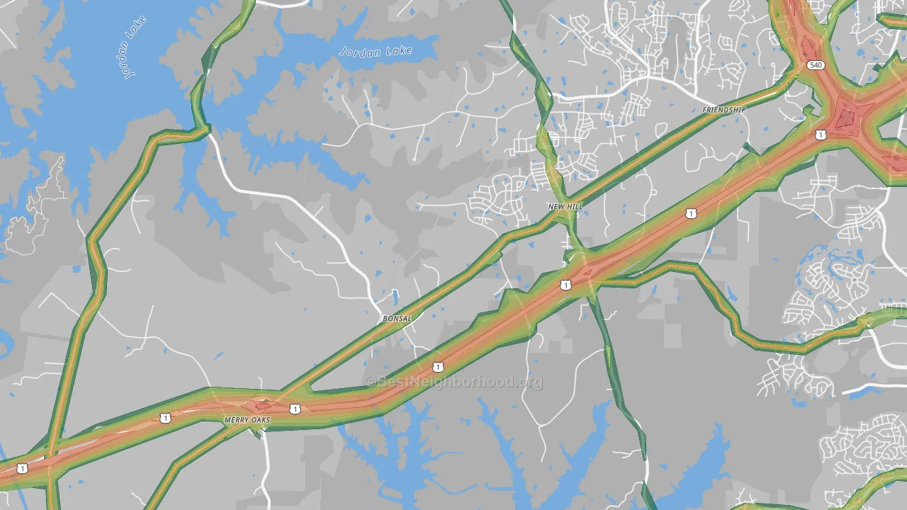 27562, NC Map of Noise Levels in 27562