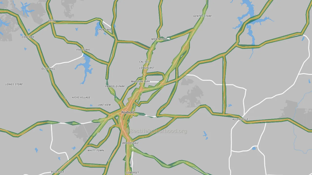27574, NC Map of Noise Levels in 27574