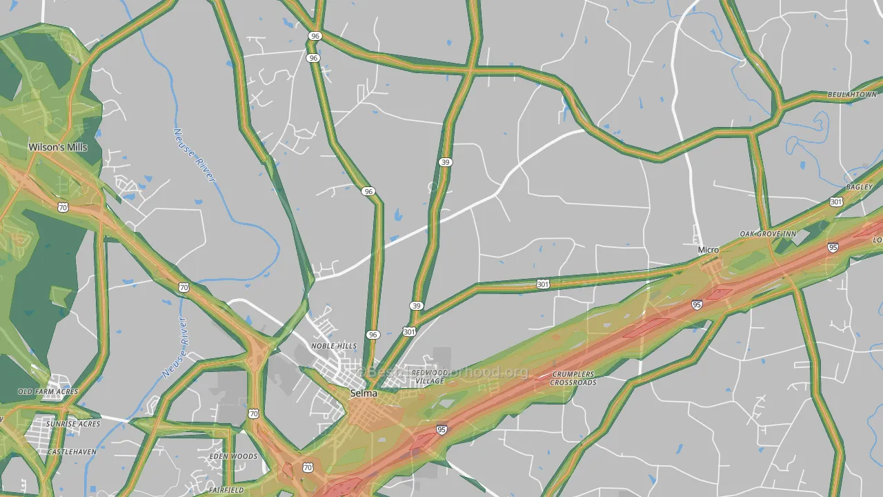 27576, NC Map of Noise Levels in 27576