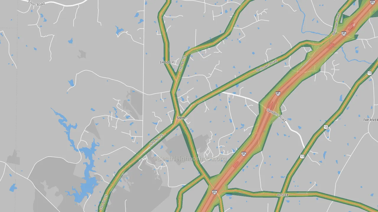 27581, NC Map of Noise Levels in 27581