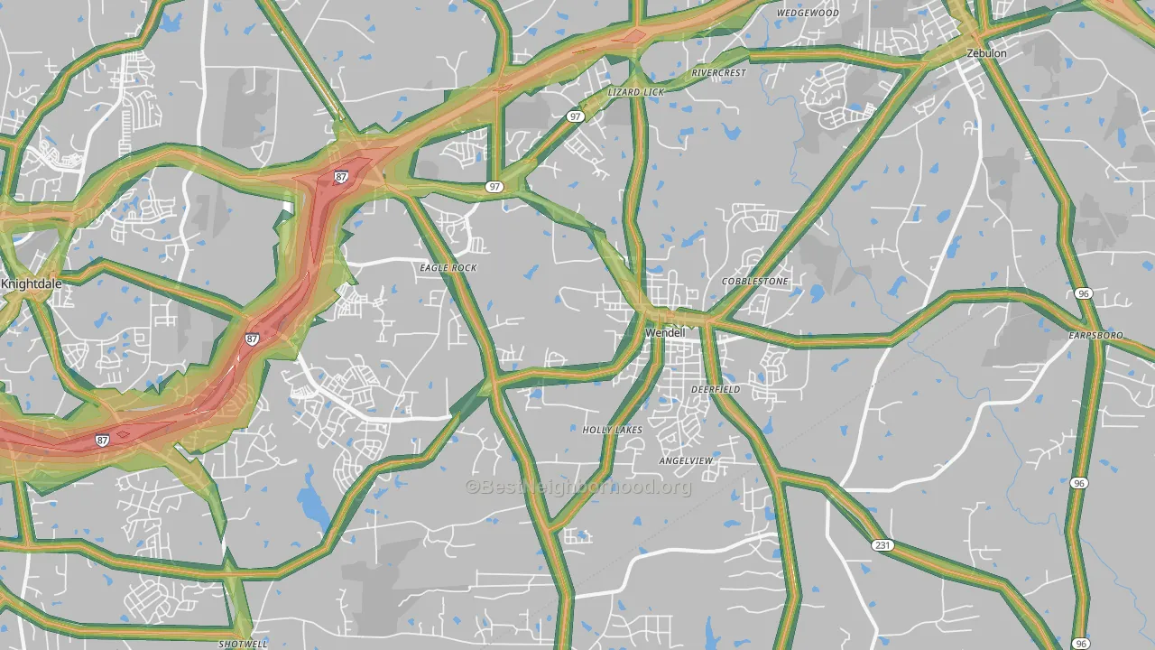 27591, NC Map of Noise Levels in 27591