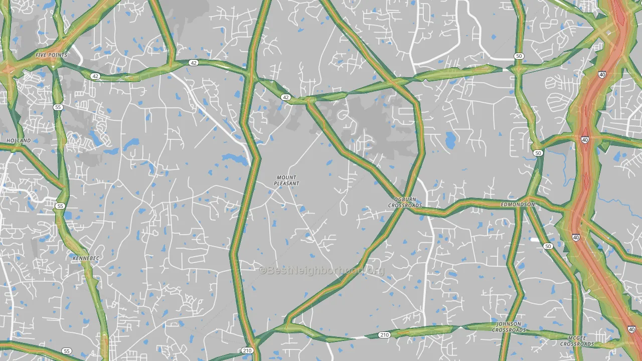 27592, NC Map of Noise Levels in 27592