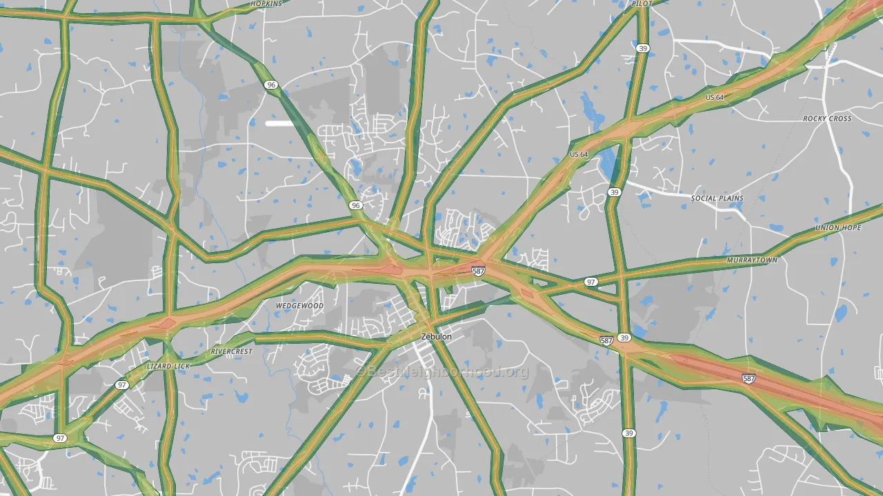27597, NC Map of Noise Levels in 27597