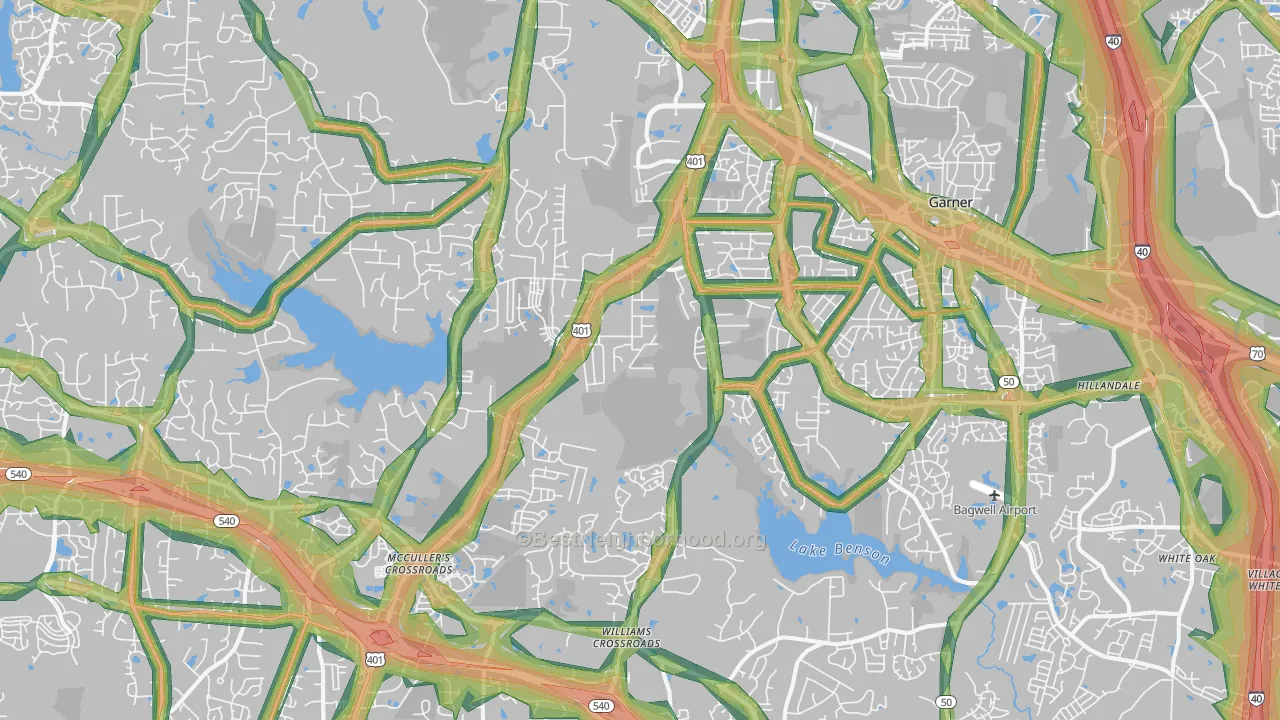 27603, NC Map of Noise Levels in 27603