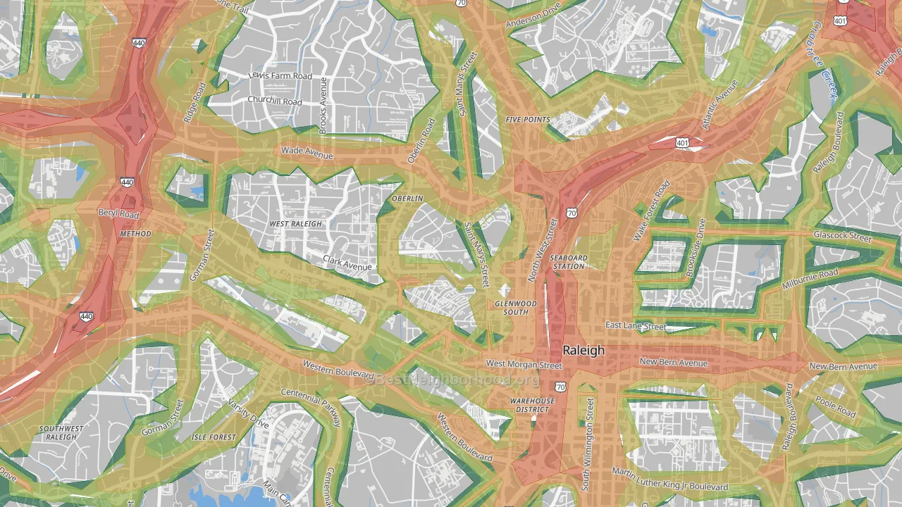 27605, NC Map of Noise Levels in 27605
