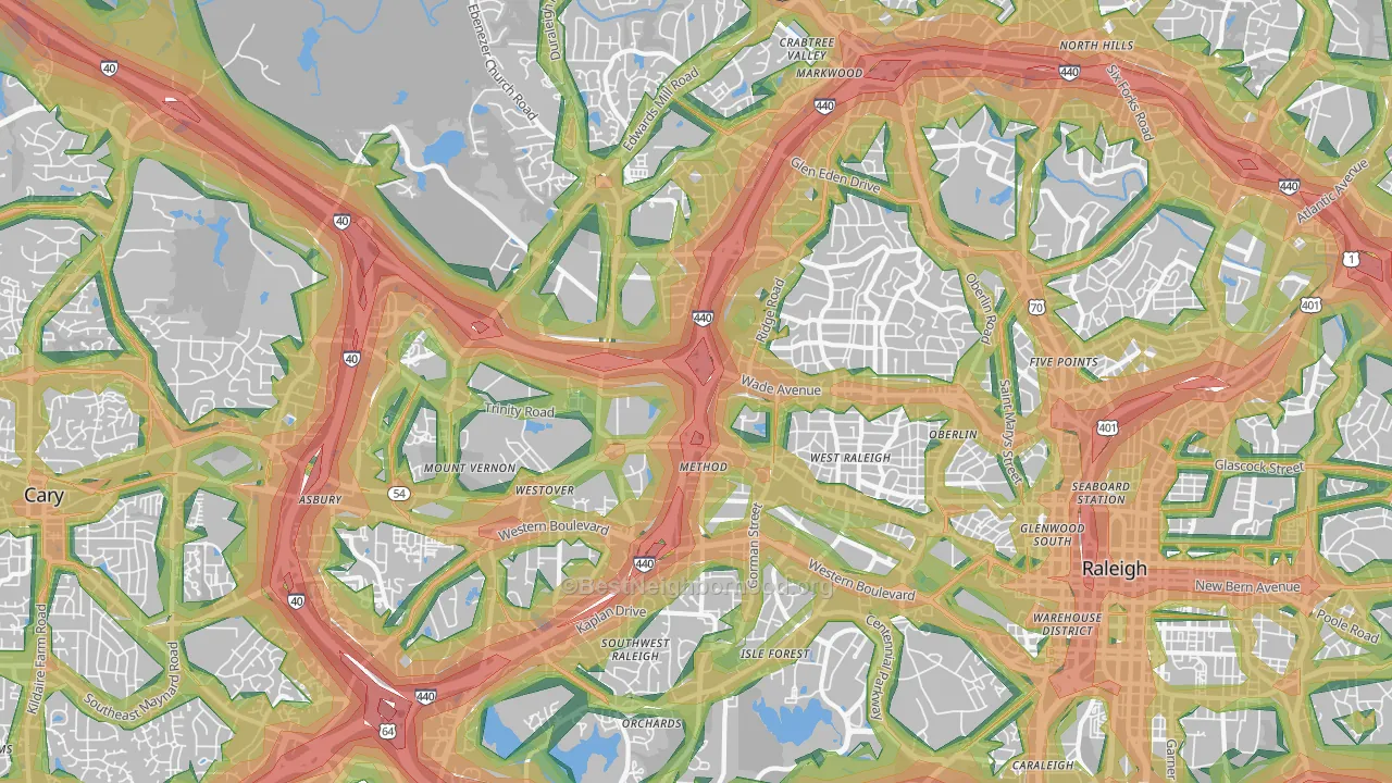 27607, NC Map of Noise Levels in 27607