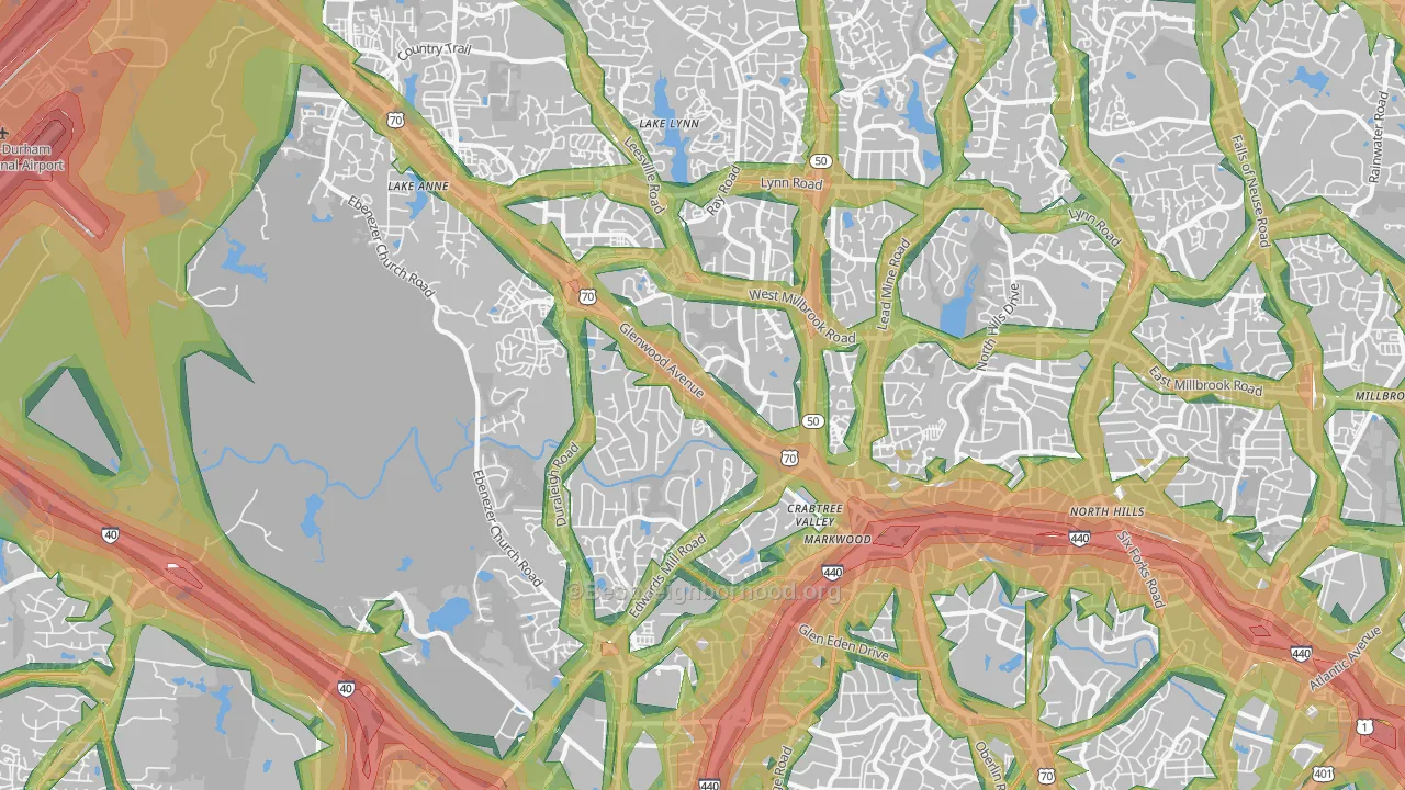 27612, NC Map of Noise Levels in 27612