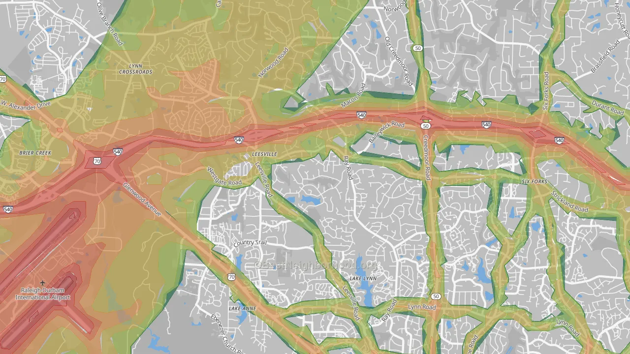 27613, NC Map of Noise Levels in 27613