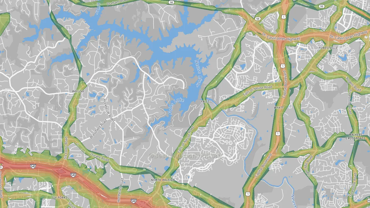 27614, NC Map of Noise Levels in 27614