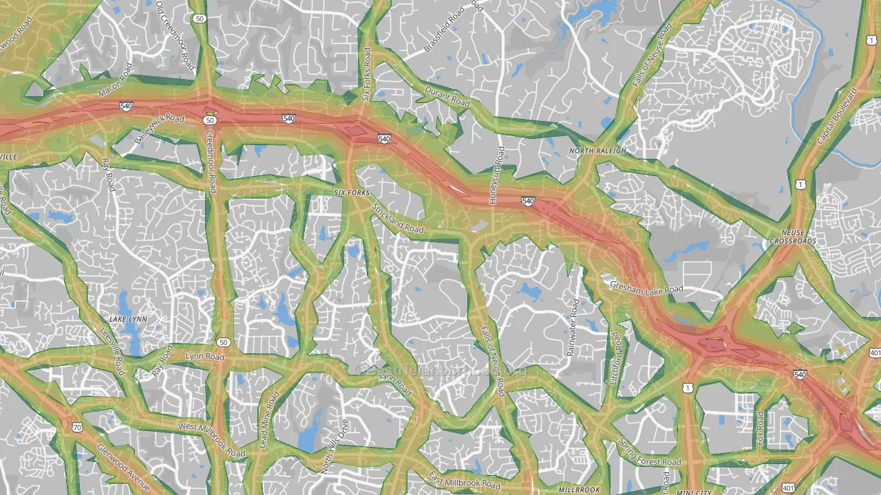 27615, NC Map of Noise Levels in 27615
