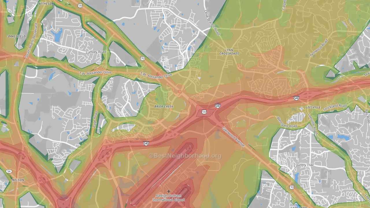 27617, NC Map of Noise Levels in 27617