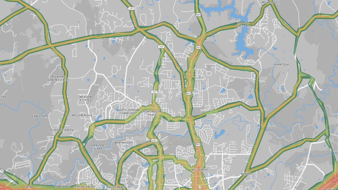 27712, NC Map of Noise Levels in 27712