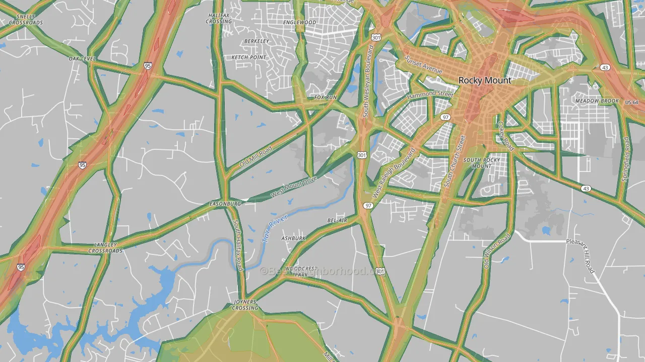 27803, NC Map of Noise Levels in 27803