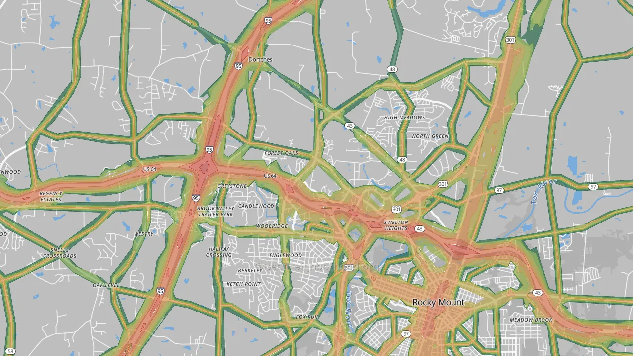 27804, NC Map of Noise Levels in 27804