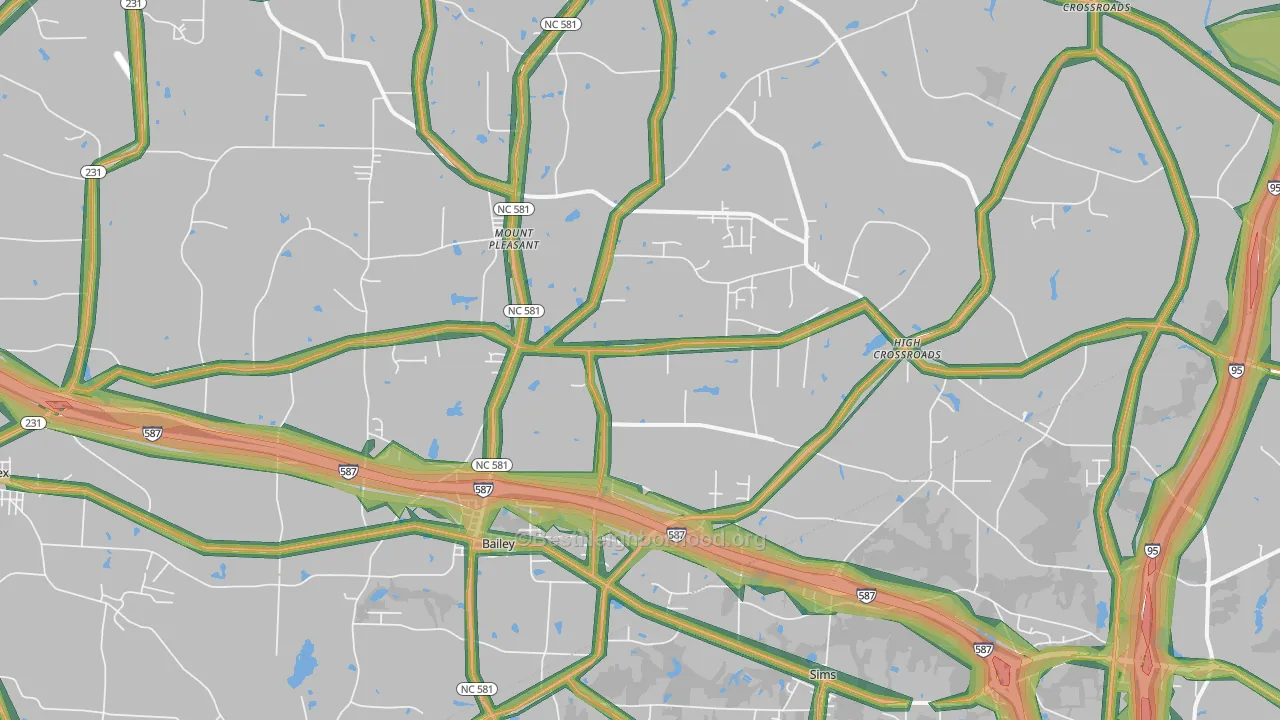 27807, NC Map of Noise Levels in 27807
