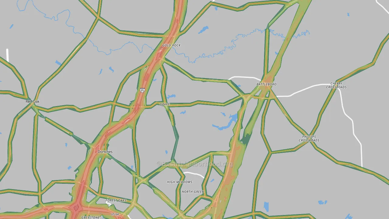 27809, NC Map of Noise Levels in 27809