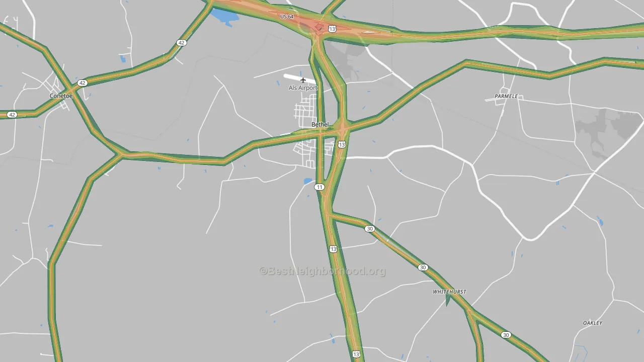 27812, NC Map of Noise Levels in 27812