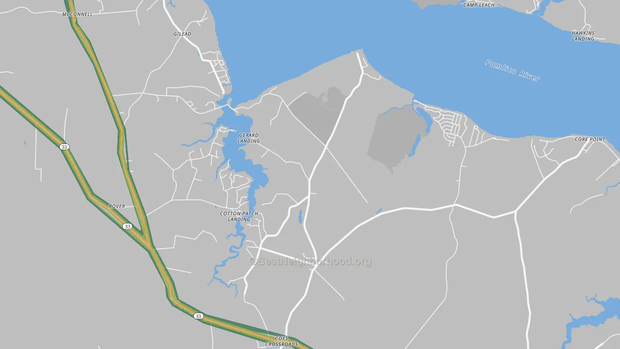 27814, NC Map of Noise Levels in 27814