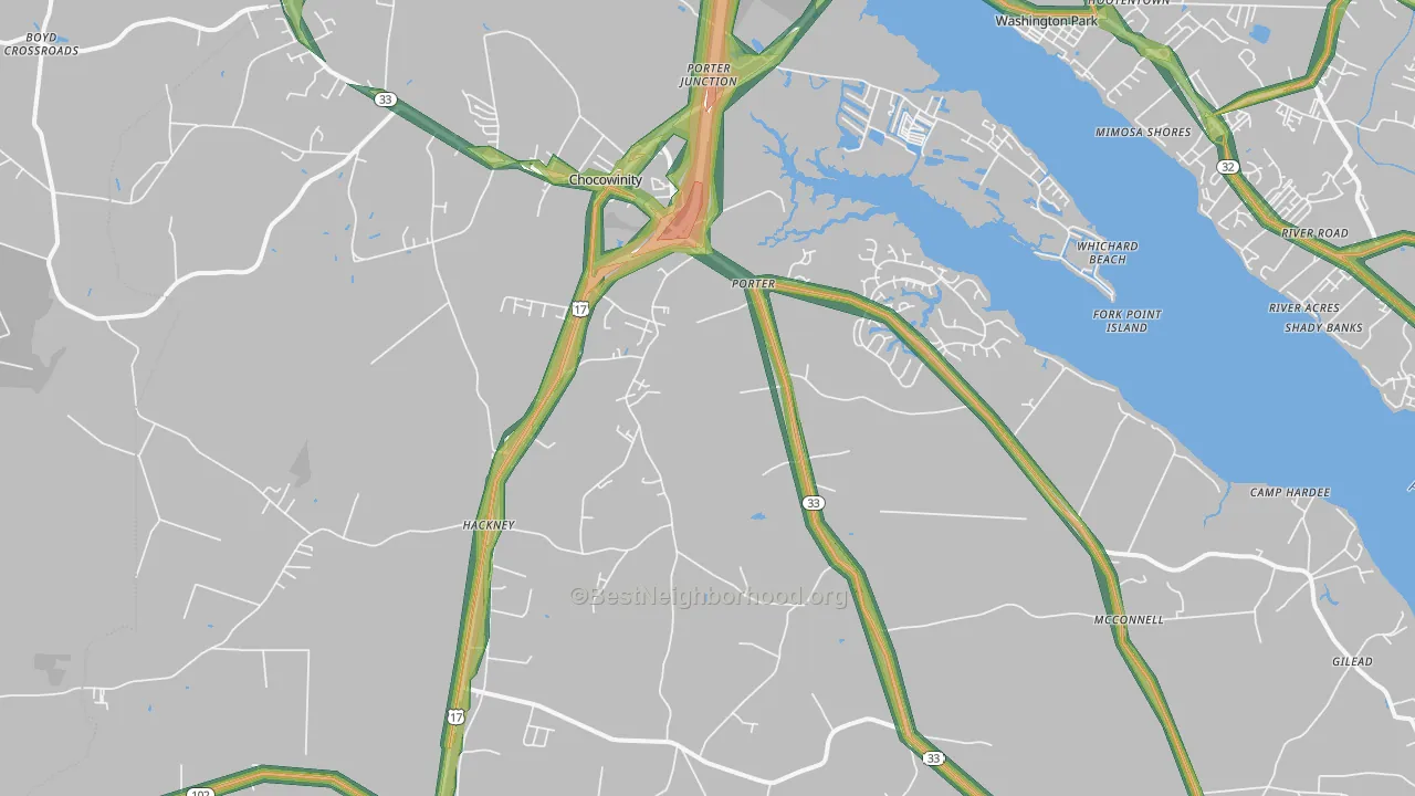 27817, NC Map of Noise Levels in 27817