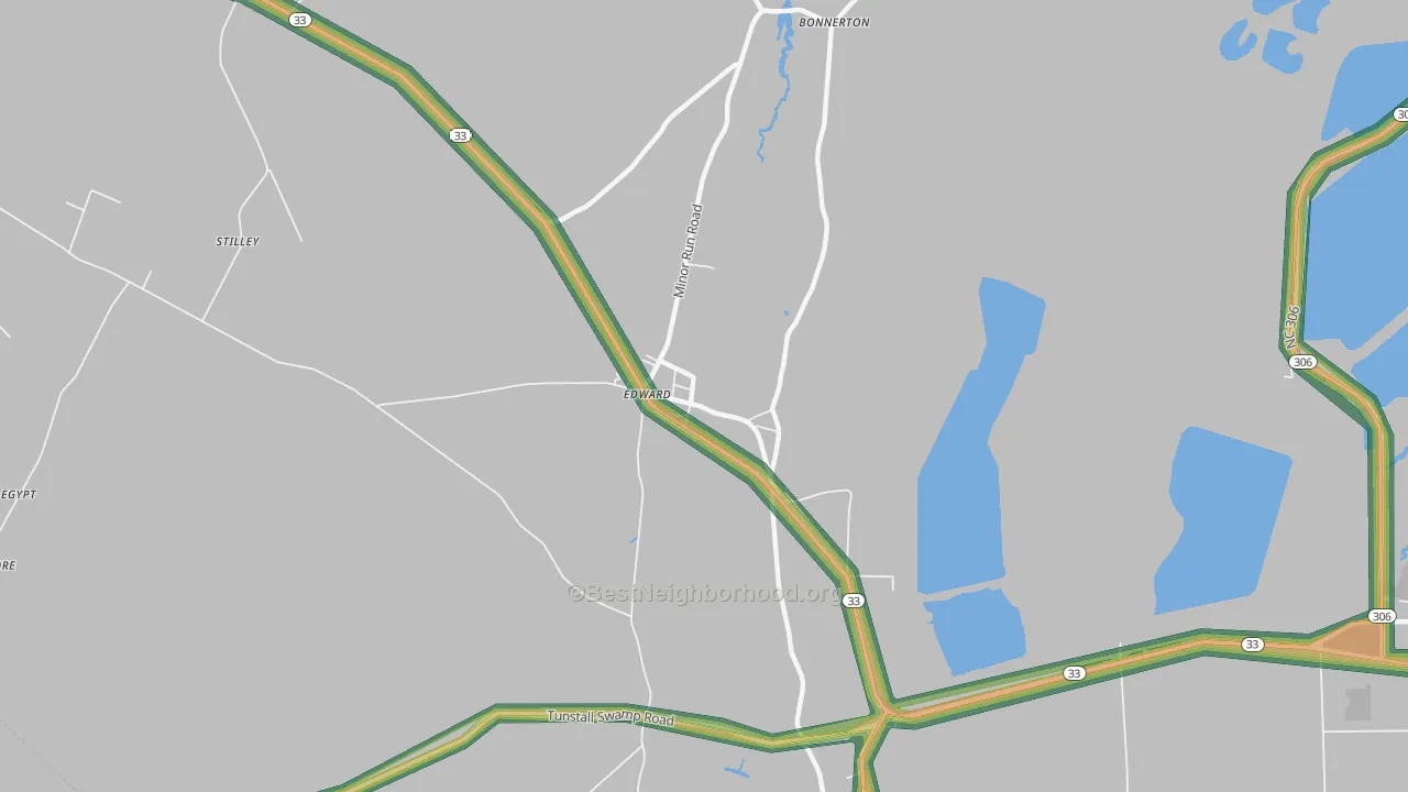 27821, NC Map of Noise Levels in 27821