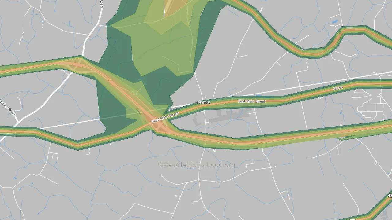 27825, NC Map of Noise Levels in 27825
