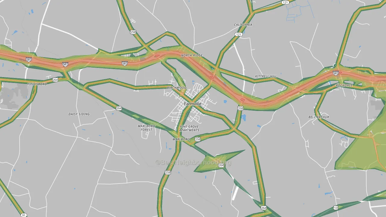 27828, NC Map of Noise Levels in 27828