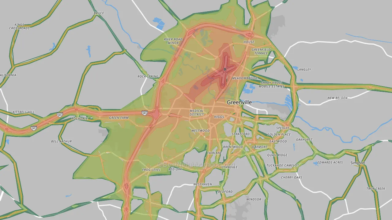 27834, NC Map of Noise Levels in 27834