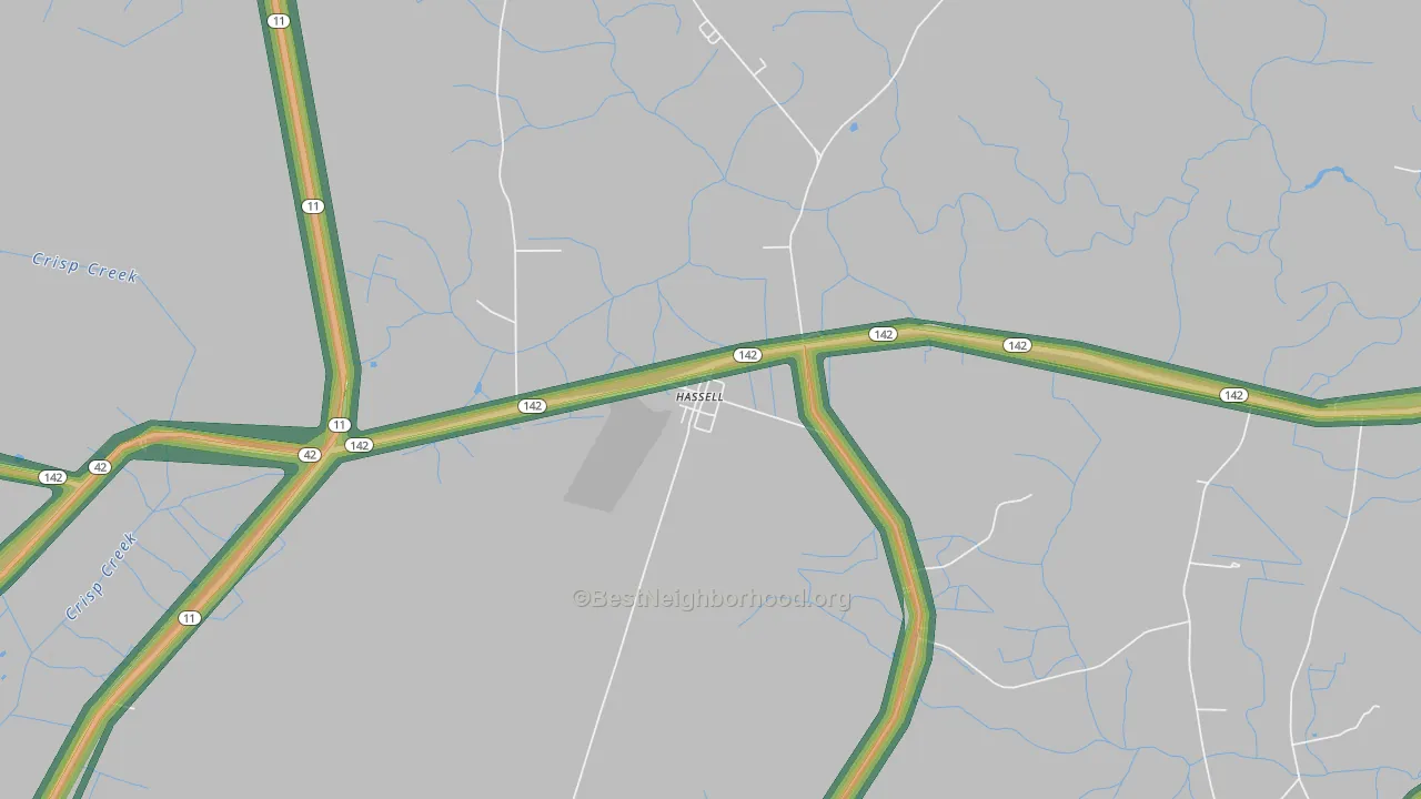 27841, NC Map of Noise Levels in 27841