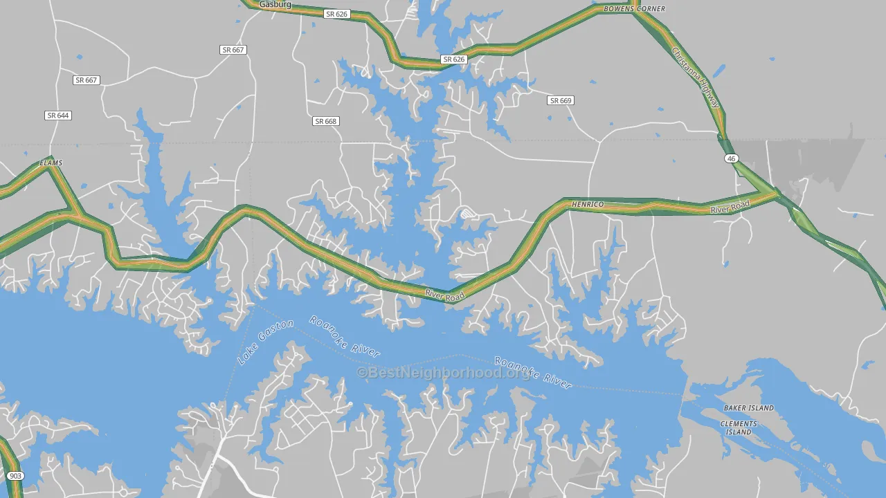 27842, NC Map of Noise Levels in 27842