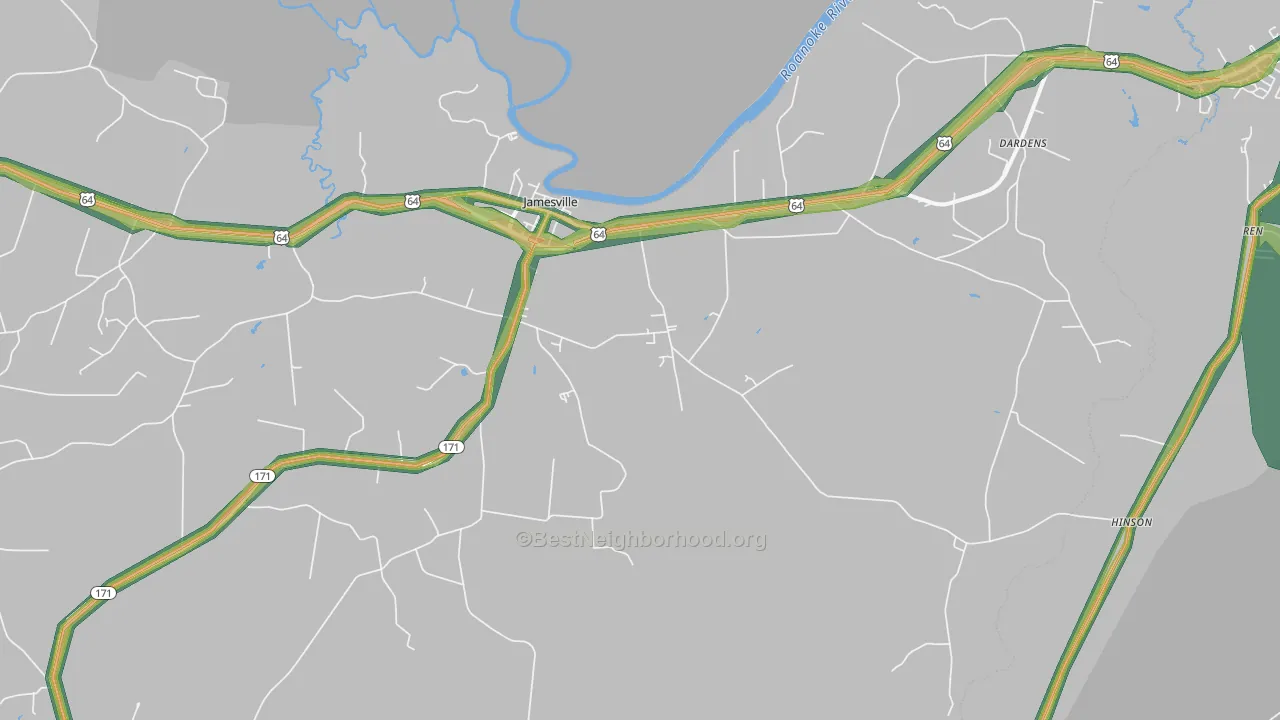 27846, NC Map of Noise Levels in 27846