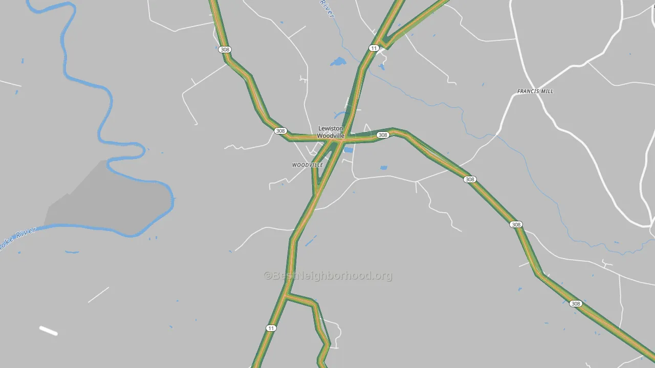 27849, NC Map of Noise Levels in 27849